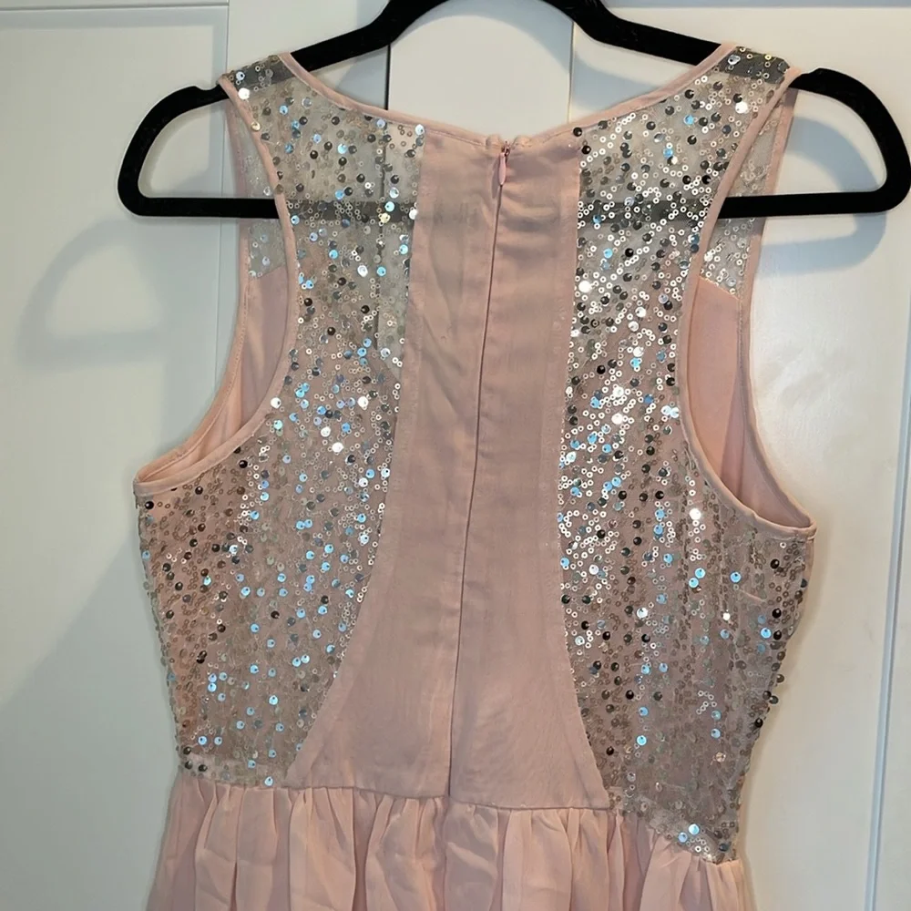 Nordstrom Baby Pink Blush Sequin Dress -‎ Size Medium - Picture 4 of 5
